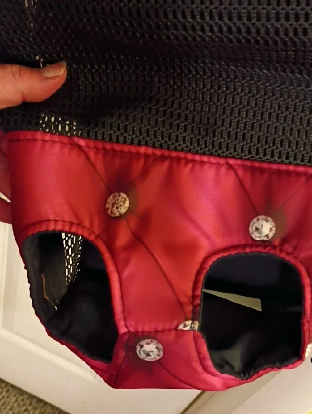 Red Quilted Pet Carrier Backpack